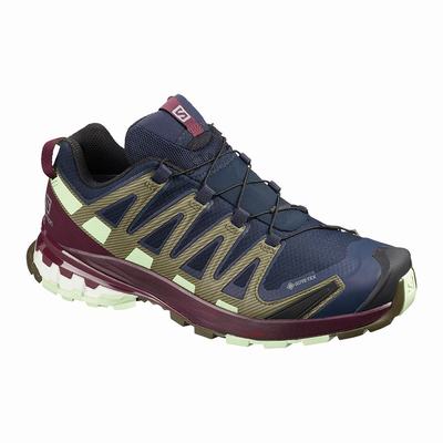 Salomon XA PRO 3D v8 GORE-TEX - Naisten Polkujuoksukengät - Laivastonsininen/Viininpunainen